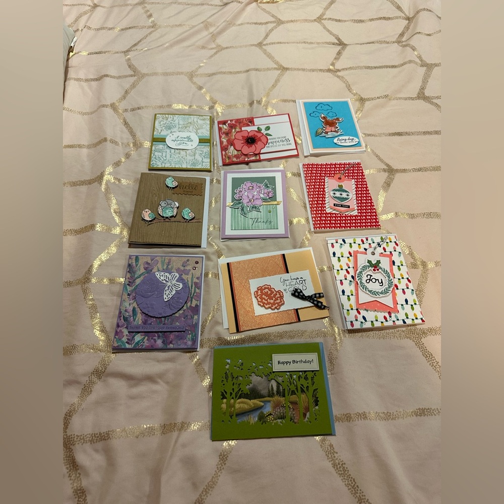 Handmade Assorted Greeting Cards Set - 10 cards